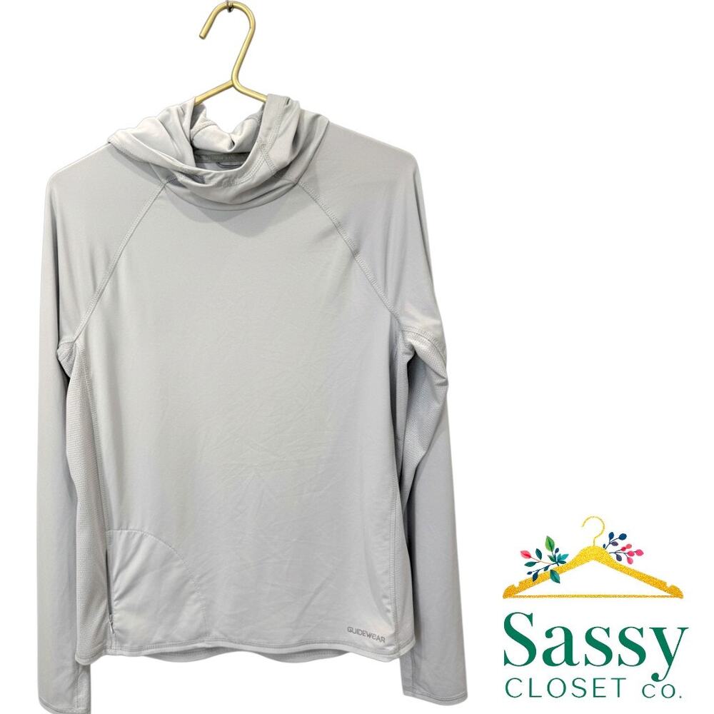 ✨ CABELA’S Guidewear COOLCORE Mesh Panel UPF 50 Hoodie M Gray 🎣